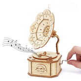 3D Holz-Puzzle - Grammophon mit Spieluhr
